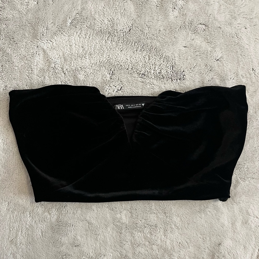 Black Velvet V-Neck Zara Bandeau Top
